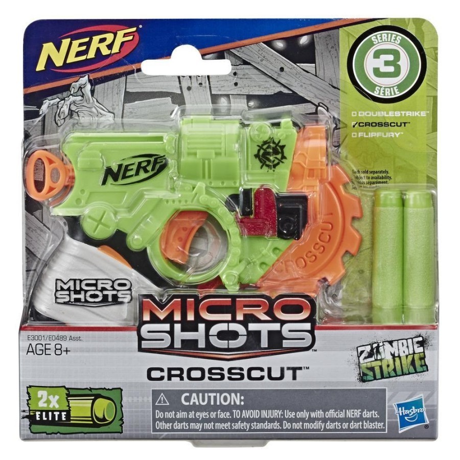 Nerf Microshots CrossCut Zombie Strike Blaster Gun Pistol Mainan Anak