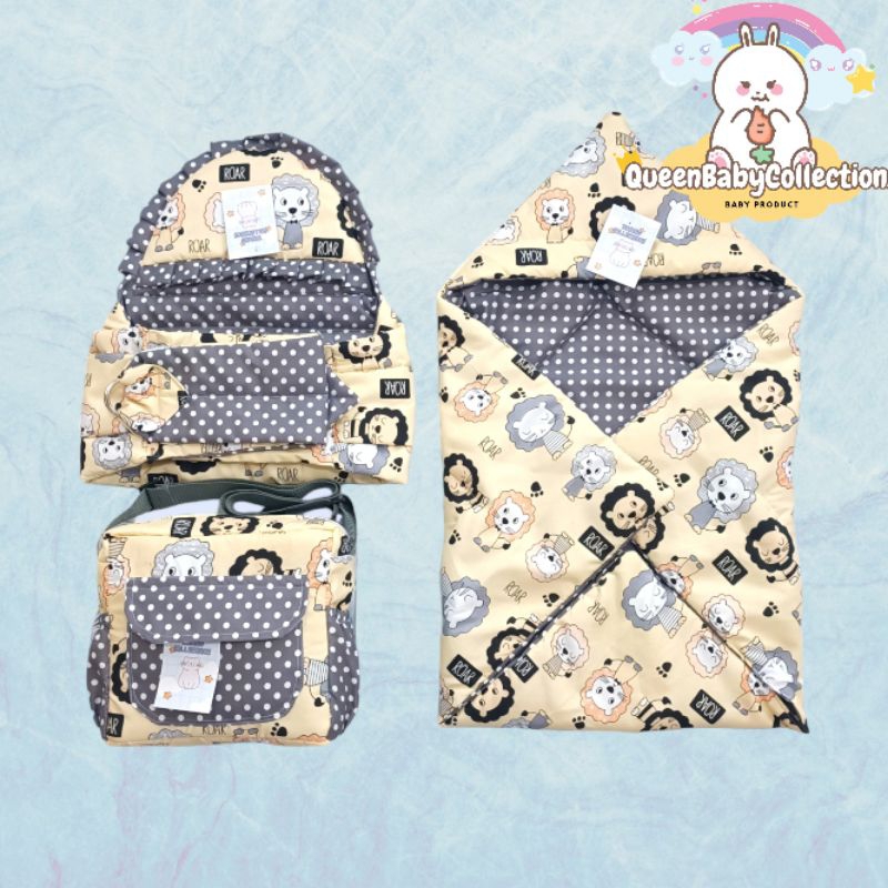Paket Hemat Set Perlengkapan Bayi 3 In 1 Gendongan Bayi,Selimut Bayi Dan Tas Perlengkapan Bayi