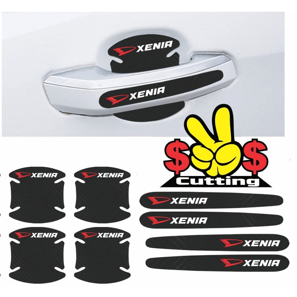 Stiker Carbon Handle Pelindung Gagang Pintu Mobil Daihatsu Xenia