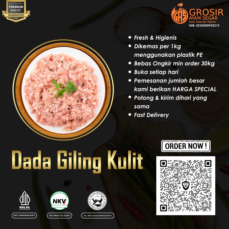 

Daging Ayam Giling Dada ( Dengan Kulit ) 1kg