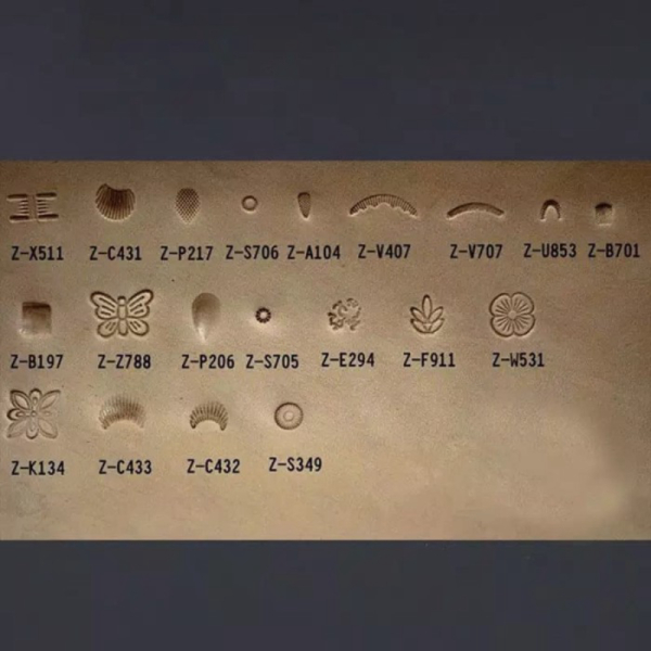 

Set 20Pcs Peralatan stamp Stempel Pembuat Emboss Kulit leather tools Berkualitas