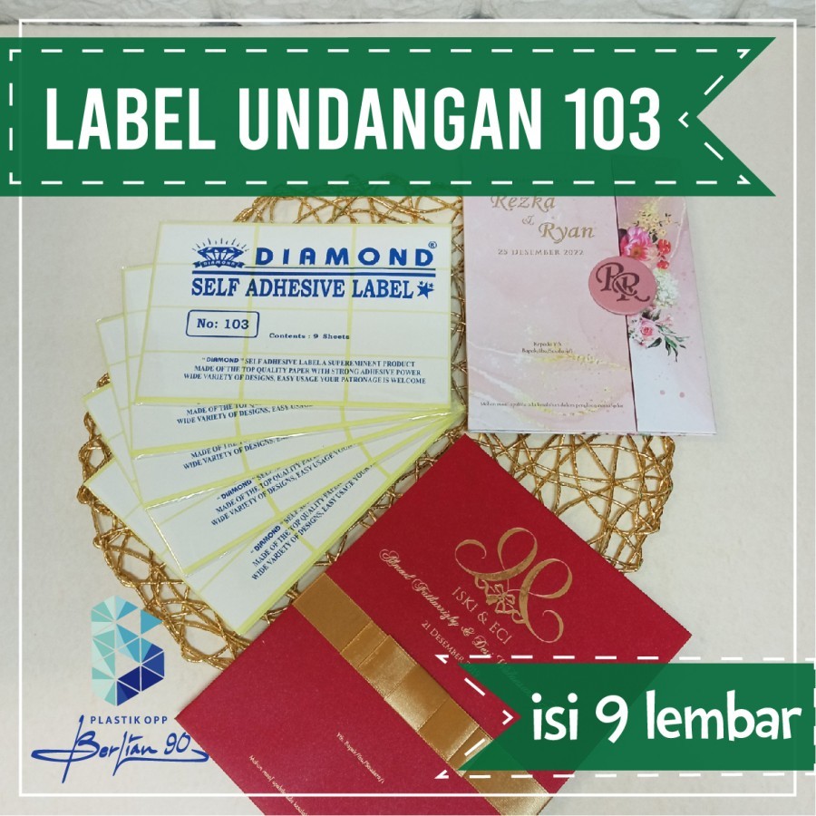 

Stiker Tempelan Undangan 103 Putih polos / Kertas Tempelan Buku Undangan Pernikahan / Stiker Nama Buku