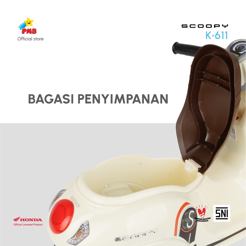 MAINAN ANAK MOTOR FOOT TO FLOOR K611 HONDA SCOOPY - PMB TOYS