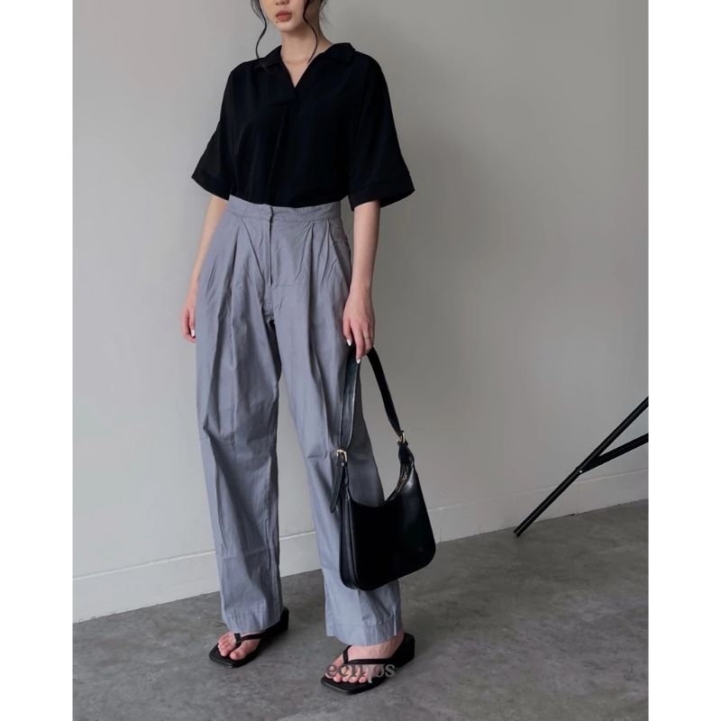 ecinos aqua wide pants greyish blue