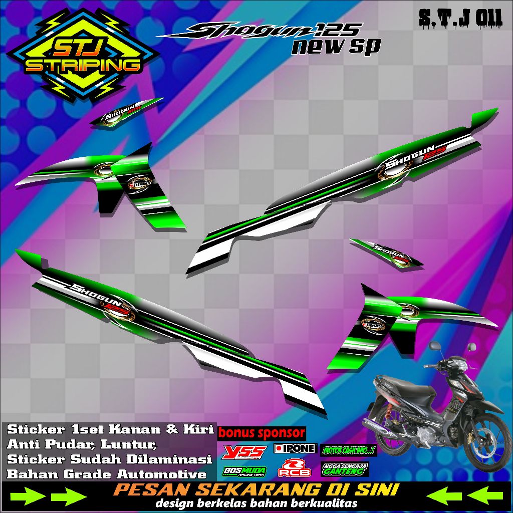 Sticker Striping SHOGUN NEW SP - Stiker Striping  Variasi Motor SHOGUN 125 SP Desain Racing STJ.011