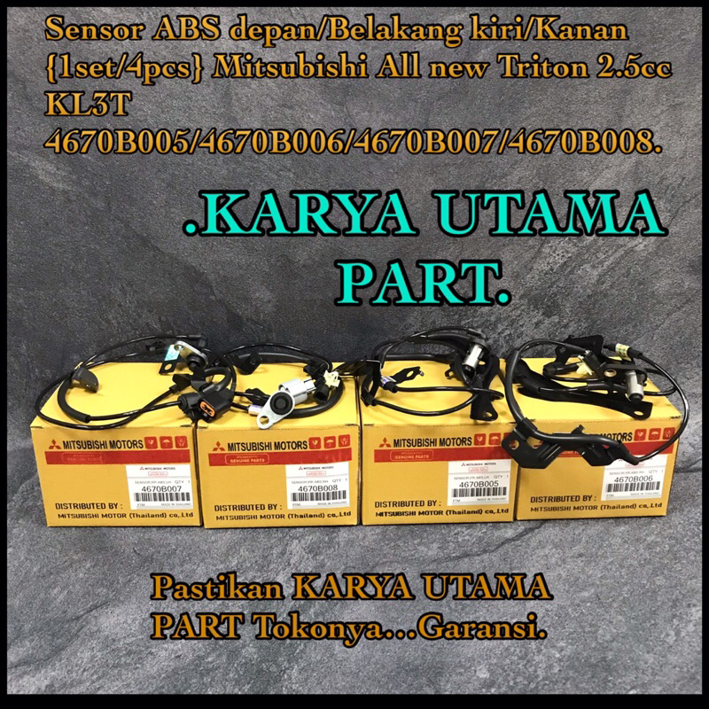 Sensor ABS Depan/Belakang Kiri/Kanan1 Set/4Pcs Mitsubishi All New Triton 2.5cc KL3T 4670B005/4670B00