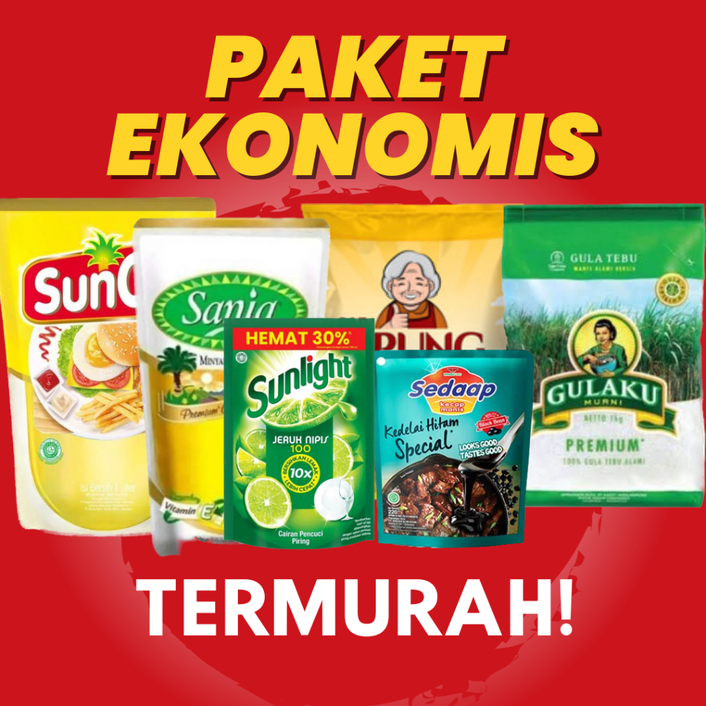 

JATIM- PAKET SEMBAKO EKONOMIS TERMURAH MINYAK GULA BERAS DLL LENGKAP!