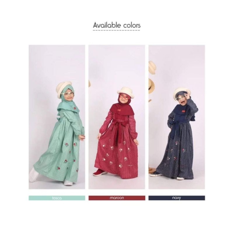 Abaya Anak Cantik DANNIS JKPM 0504 / Abaya Navy - Tosca - Maroon Dv+
