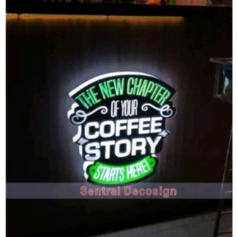 Neon Box Custom  Acrylic 1 sisi/muka
