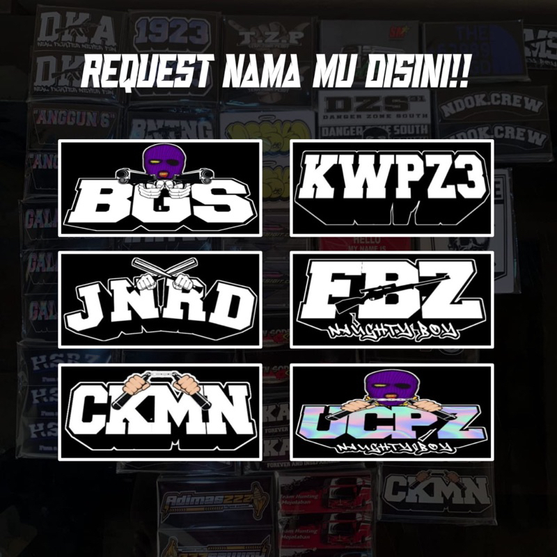

stiker nama custom