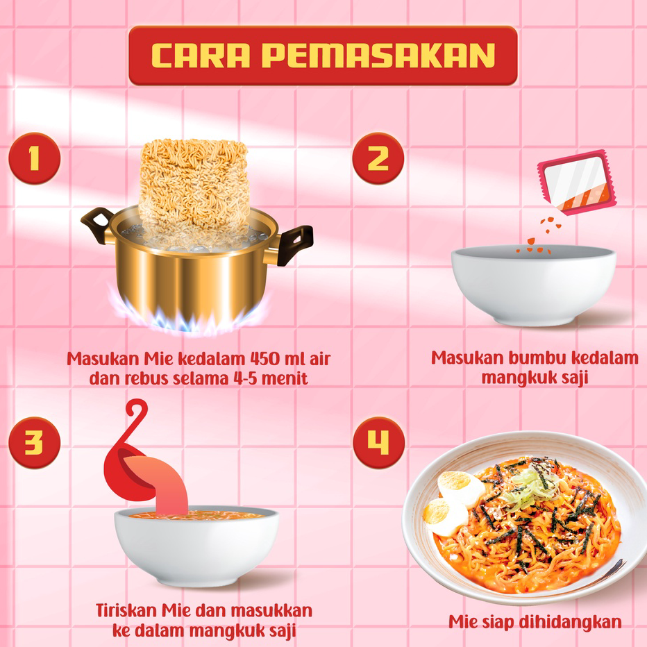 Murah Mujigae by Wonhae Fried Rose Ramyun 120 gr / Ramyeon / Mie Instan Goreng / Makanan Korea Halal