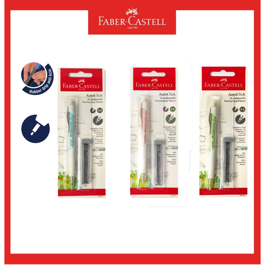 

Pensil Mekanik Mechanic Auto Click 0.5 White Blister 3 Warna GRATIS 1 Tube Refill