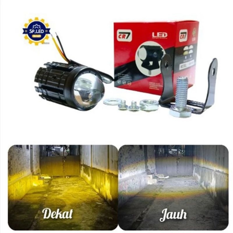 lampu tembak laser gun d2 mini putih kuning jauh dekat Cr7 CR1015/universal