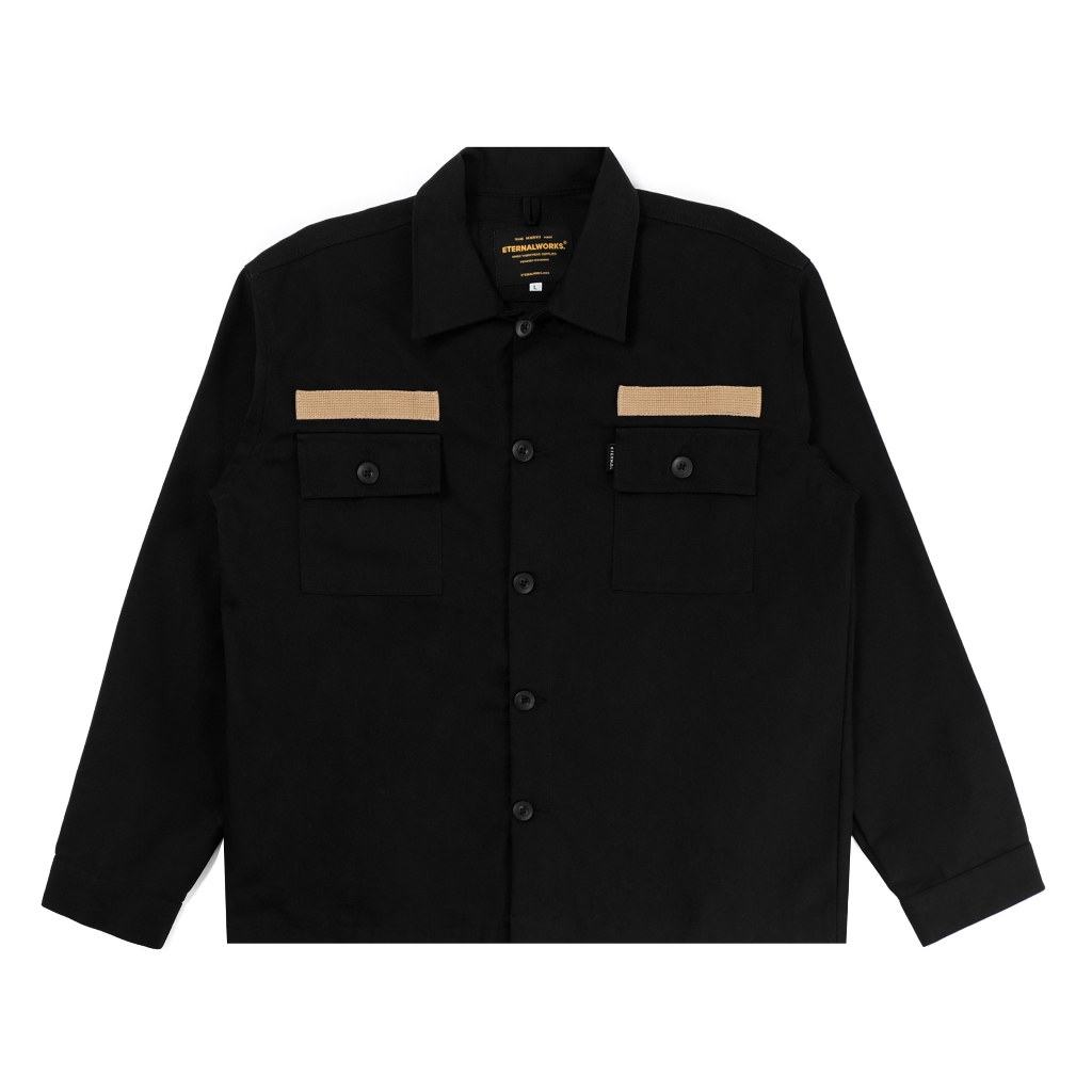 CONY BLACK TRUCKER JACKET - TRUCKER JACKET BLACK- HITAM