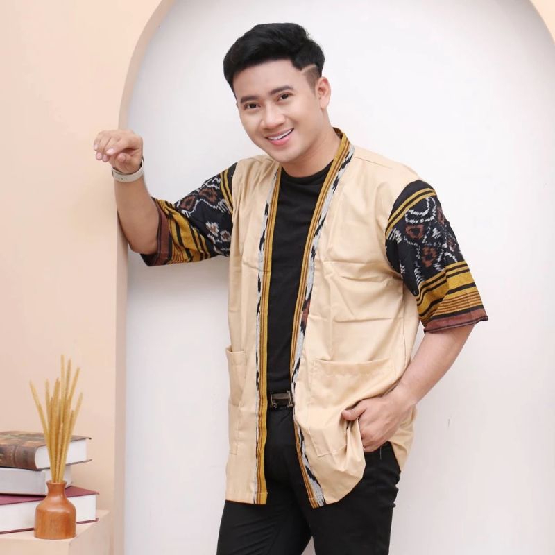 kimono pria tenun outer pria tenun jepara