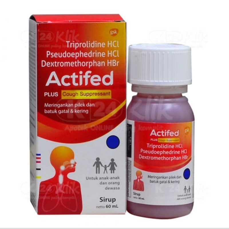Actifed Syrup Merah ( Piek dan Batuk Kering)