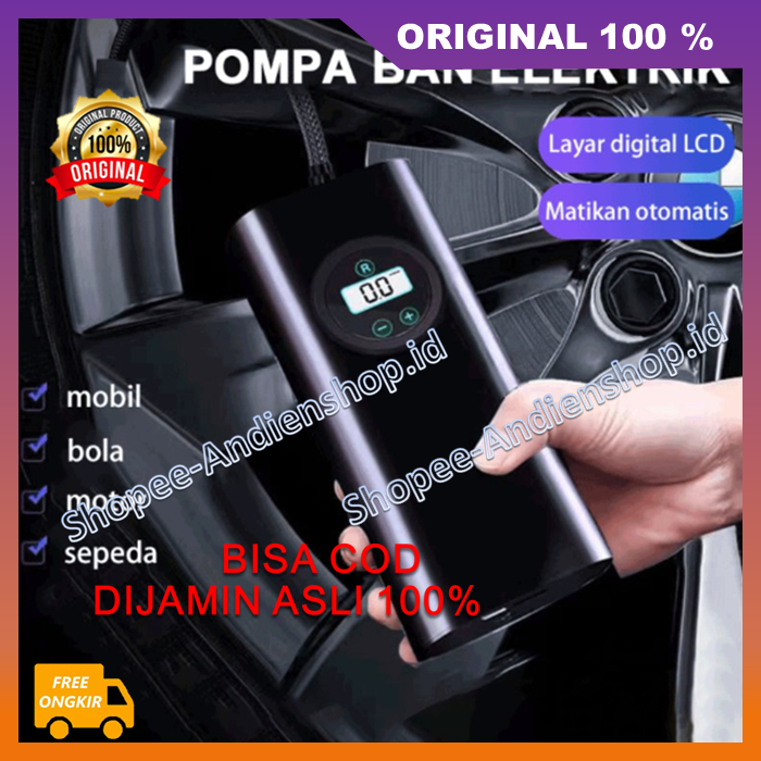 Pompa Ban Elektrik Portable Air Pump Inflator Electric Digital Display Solusi Praktis Untuk Ban Kemp