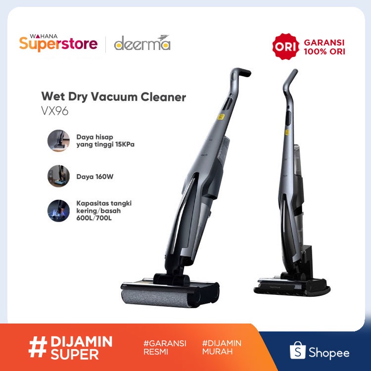 Deerma Vakum Cleaner Wet Dry - VX96