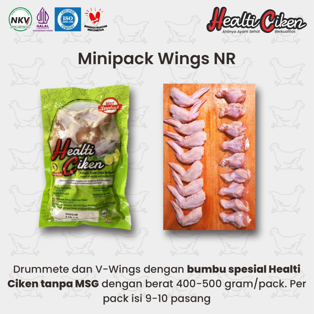 

Ayam probiotik organik Healti chicken | Sayap ayam marinasi 500gr