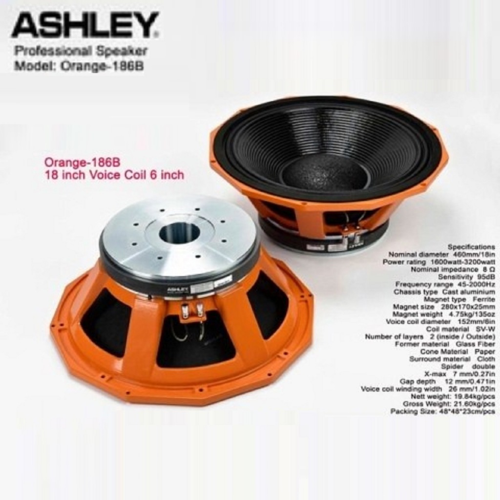 Speaker Component 18 Inch Ashley Orange186B Orange 186B Original
