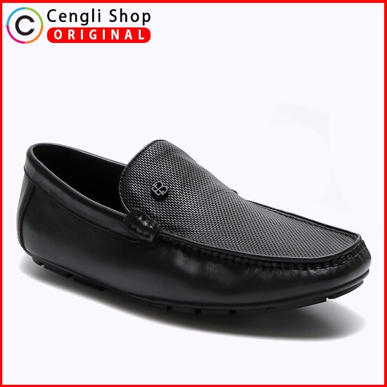 EM34 SEPATU LOAFER EVERBEST PRIA ORIGINAL LOAFERS PANSUS KULIT ASLI ORI HITAM