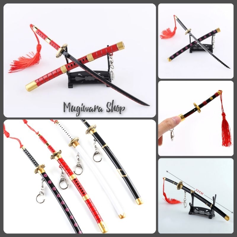 Keychain Miniatur Pedang Zoro 22 Cm Anime One Piece Trafalgar Law