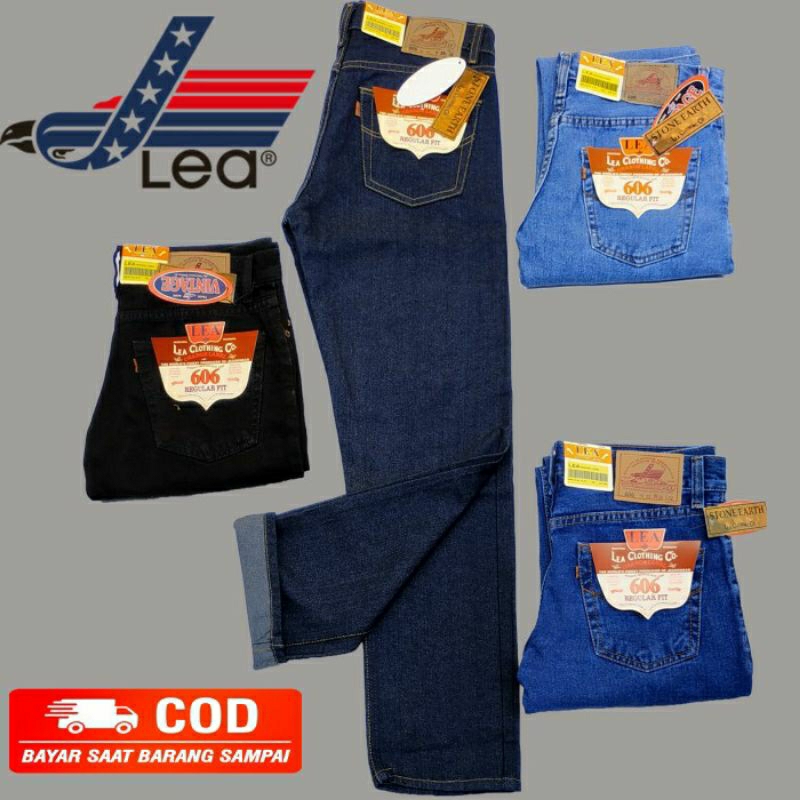 CELANA JEANS PANJANG PRIA MERK LEA ORIGINAL STANDAR REGULER