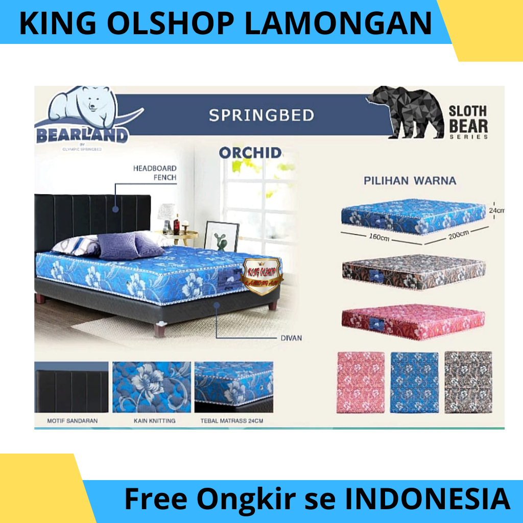Kasur Springbed Olympic Bearland Honey 120 140 160 180x200 [LAMONGAN]