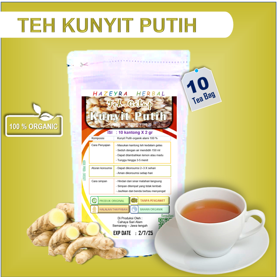 

Kunyit Putih teh kunir putih herbal keputihan kanker serviks rahim payudara kista myom haid tidak lancar dan gerd asam lambung isi 10pcs