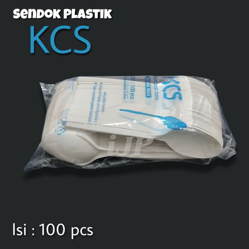 [100pcs] Sendok Makan Plastik / Sendok Plastik Putih KCS