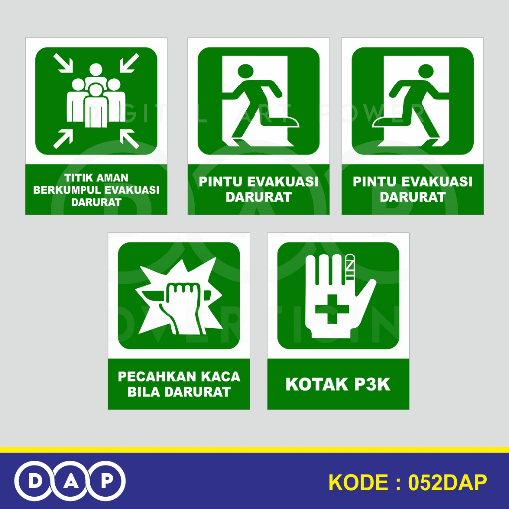 

052 - STIKER EVAKUASI SAFETY K3 - 20 x 25 CM - VYNIL - TERBAIK