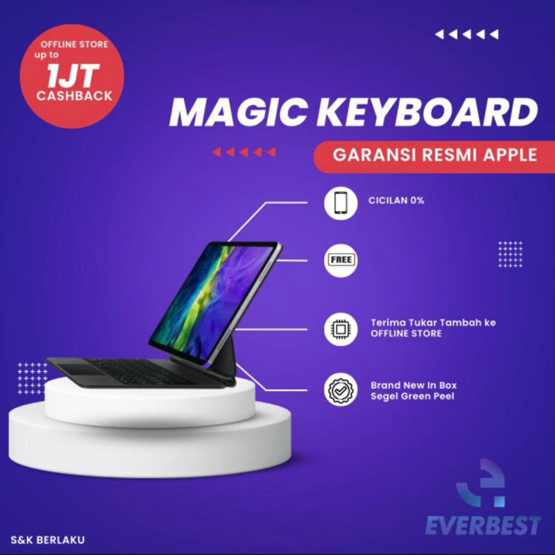 MAGIC KEYBOARD WITH TRACKPAD FOR IPAD PRO/ AIR M1/ AIR M2