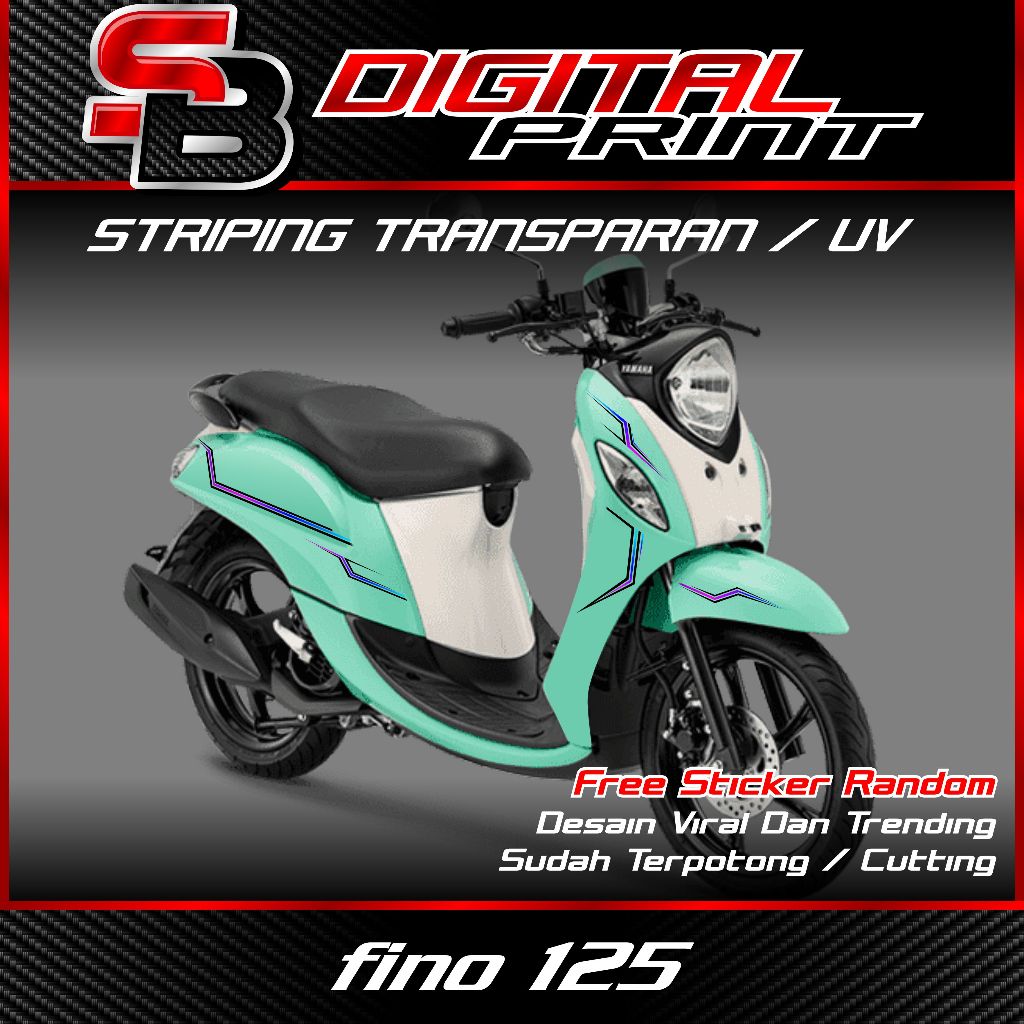 striping transparan fino 125 simple - sticker uv fino 125 bahan transparan