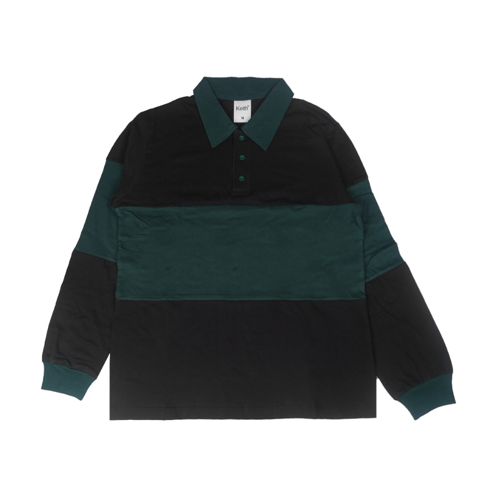 Keith Shirt Rugby Kaos Berkerah - Black Green