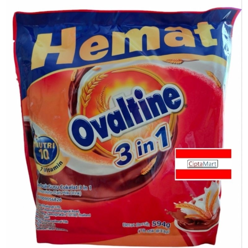 

Ovaltine 3in1 Sachet 18 x 33gr ( 594gr )