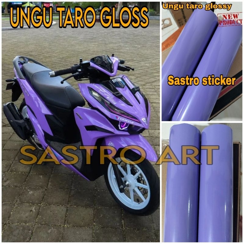 Sticker skotlet motor warna ungu taro glossy