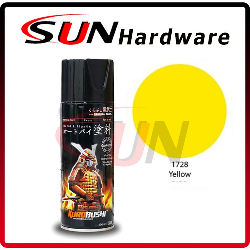 Pilox Samurai 400 ml Yellow 1728 Pilox Pylox Kuning Mengkilap Gloss