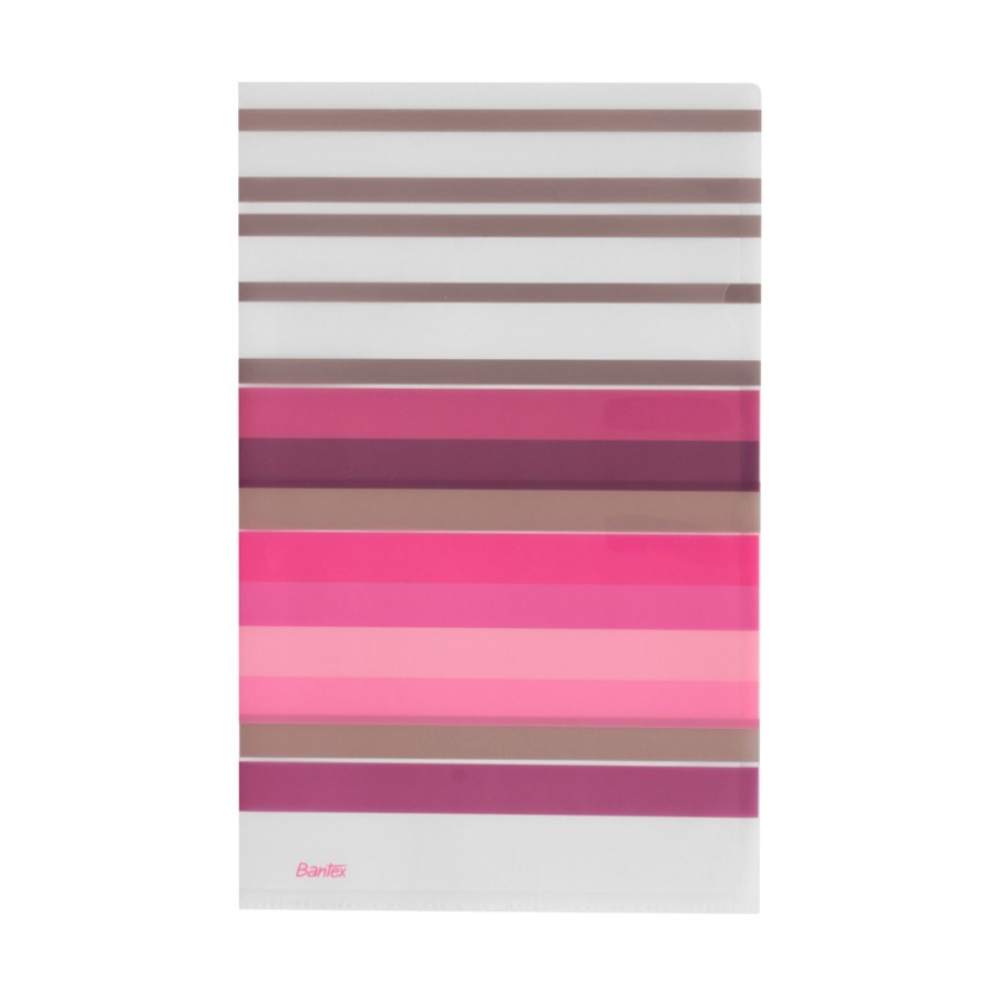 

Bantex Fancy Stripes L Shape Folder Folio Pink