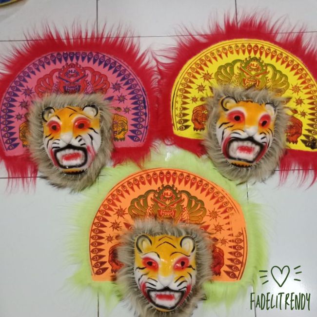 COD ✓ Mainan Topeng Harimau Reog Ponorogo / Topeng Macan Jaranan Anak TK - SD