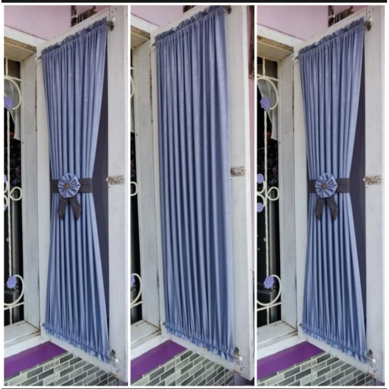 Termurah - Gorden jendela minimalis | Gorden kupu kupu abu abu