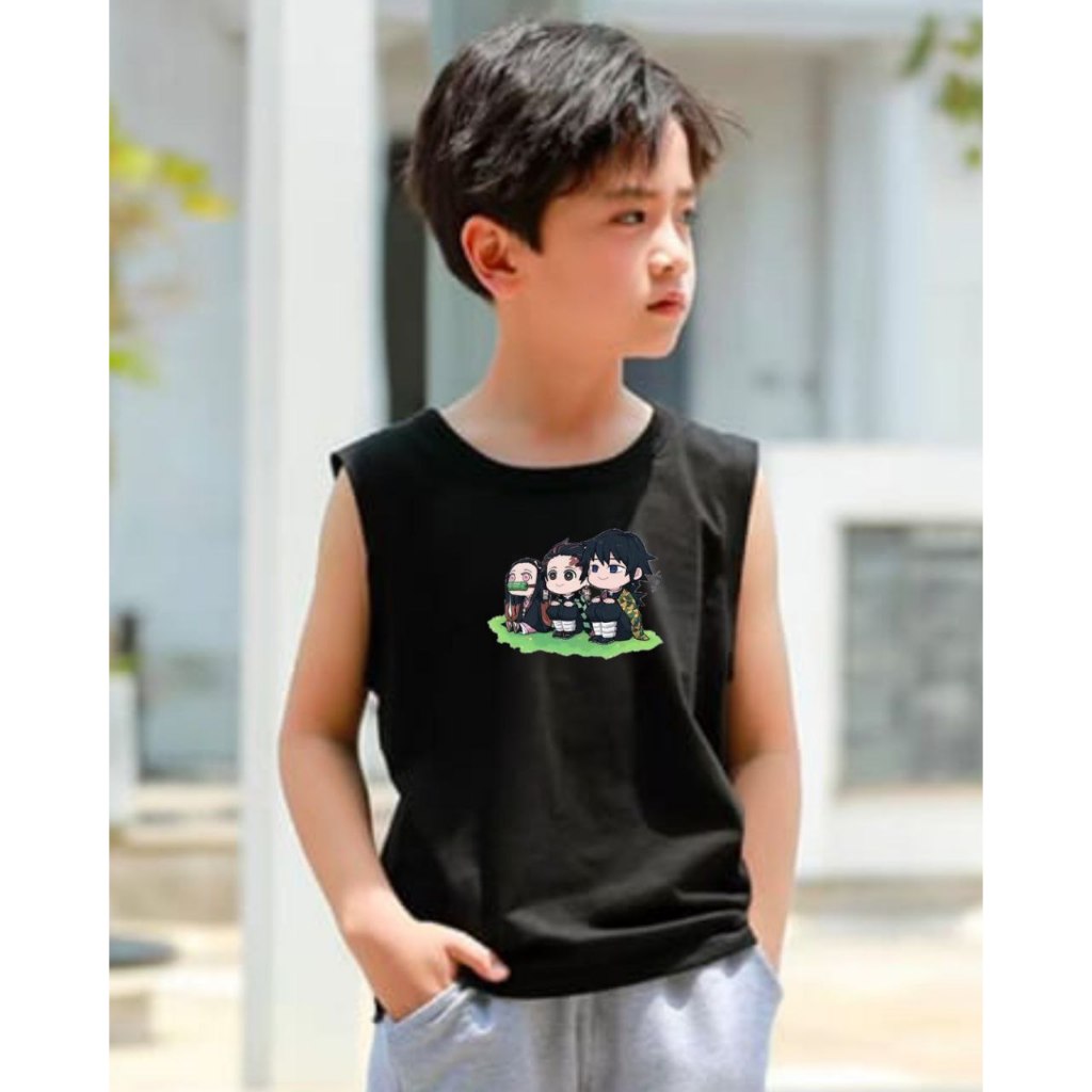 KAOS SINGLET ANAK LAKI-LAKI TERBARU-SINGLET ANAK MOTIF THREESLAYER -SINGLET ANAK TRENDY MOTIF CETAK 
