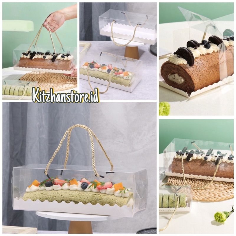 10PCS BOX MIKA TALI mika bolu gulung roll cake box mika panjang