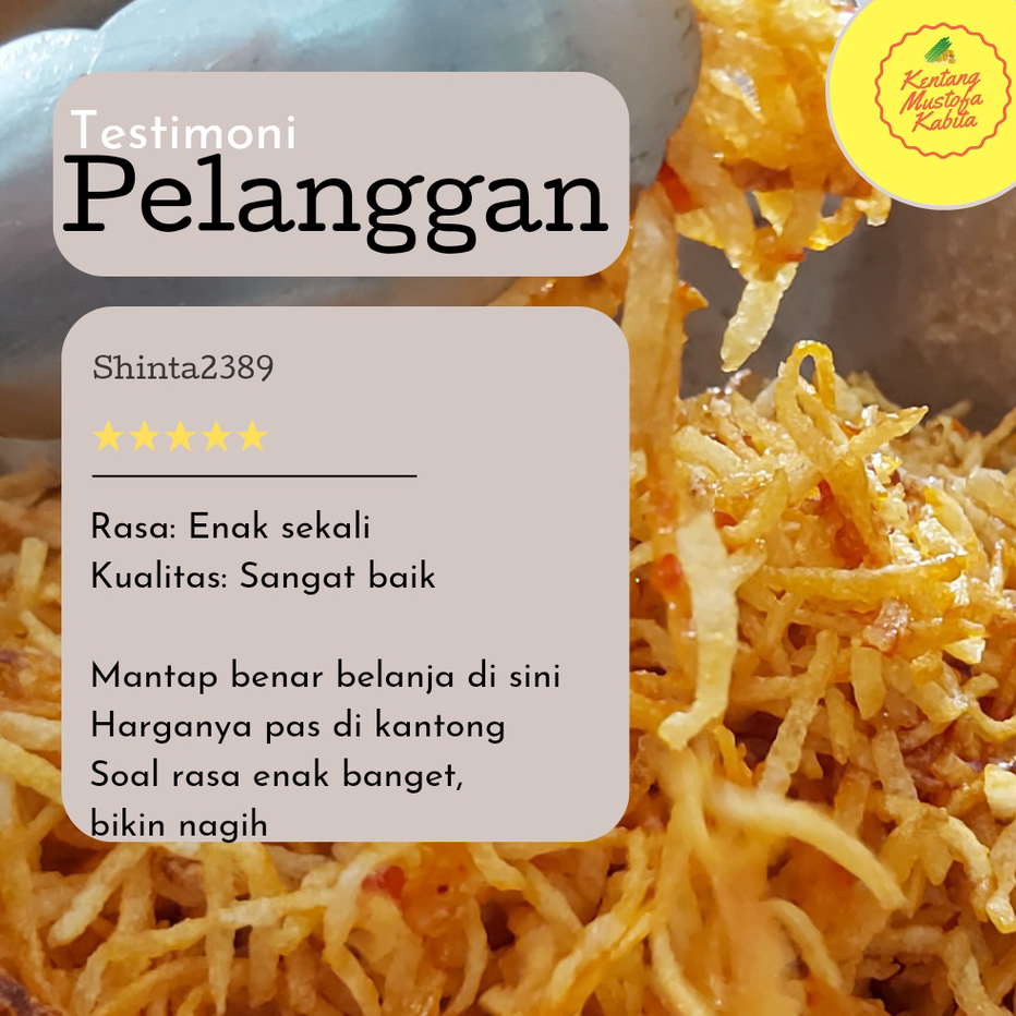 

Laris Kentang Mustofa Kabita 100gr - Bencok Krispi Tanpa MSG Kualitas Premium Terlaris Balado Kriuk Kering Renyah Teri Medan Kacang Bandung ☍✭✽