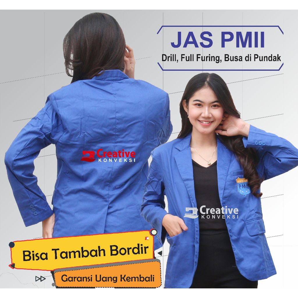 (BISA COD) Jas Almet PMII Almamater PMII (bisa tambah bordir)