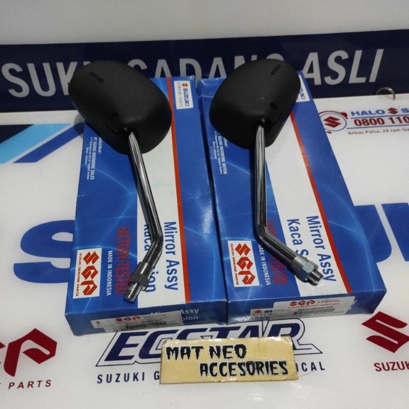 kaca spion sepasang skywave Hayate batang chrome original SGP