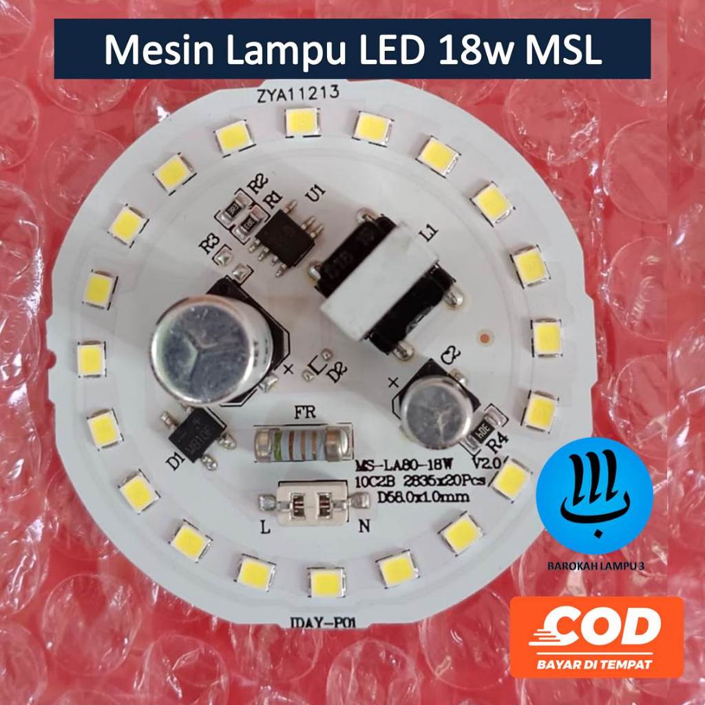 [NEW] PCB Lampu LED AC / Mesin Lampu LED AC / 18 Watt / PCB Lampu LED / 18w Nyala Putih Terang / MSL