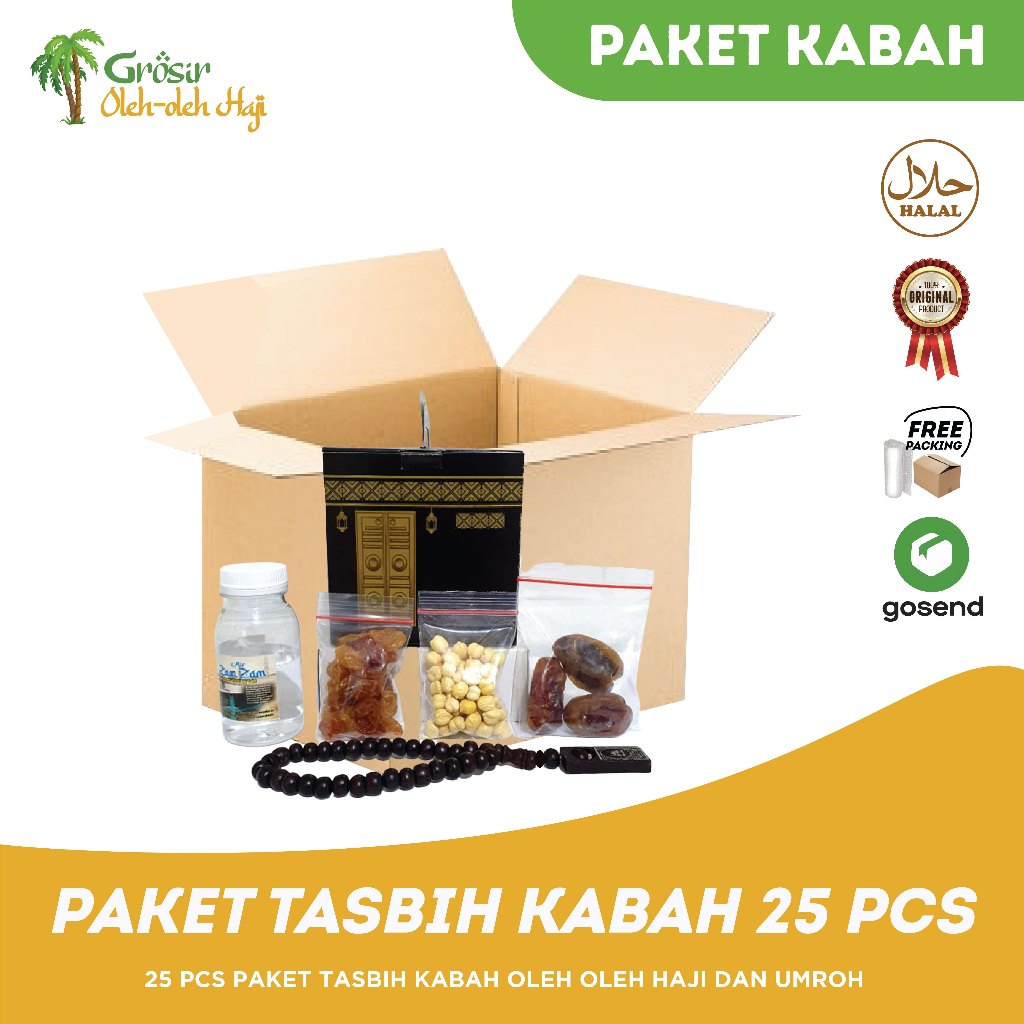

Paket Oleh-oleh Haji dan umroh dus kabah + tasbih kayu 25 pcs