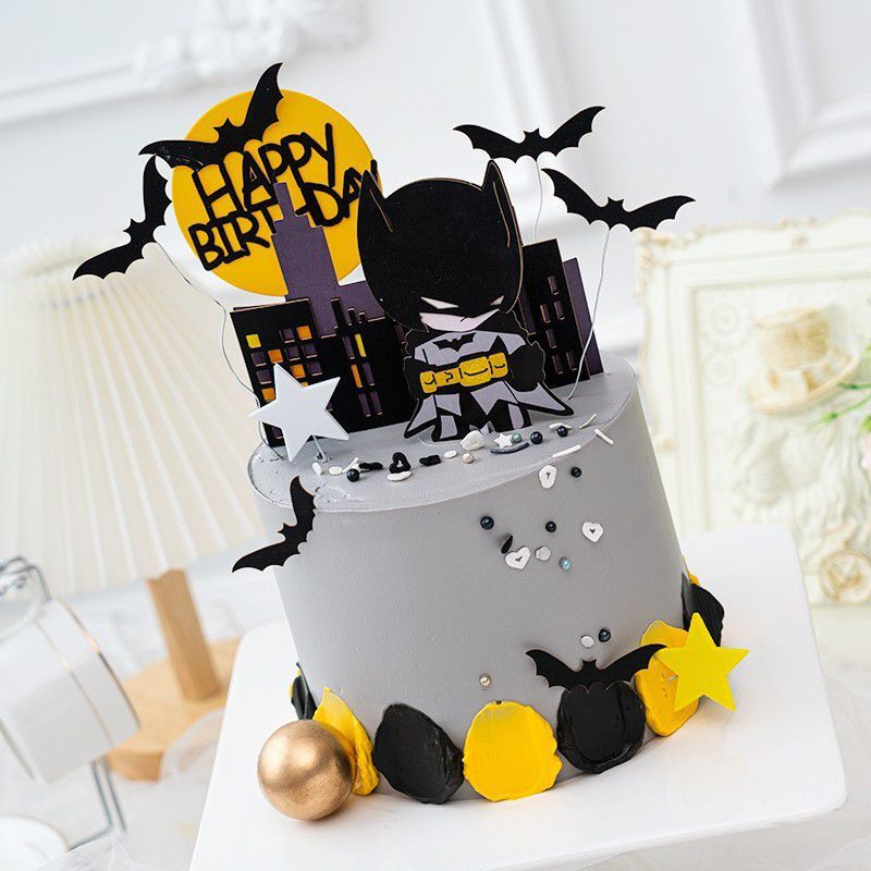 TOPPER KUE ULANG TAHUN BATMAN SET / TOPPER CAKE BIRTHDAY BATMAN KERTAS SET / TOPPER KUE ULANG TAHUN 