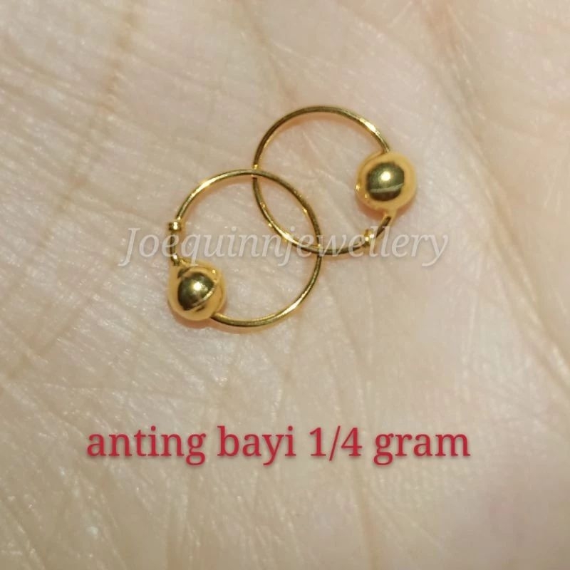 anting bayi emas muda 1/4 gram