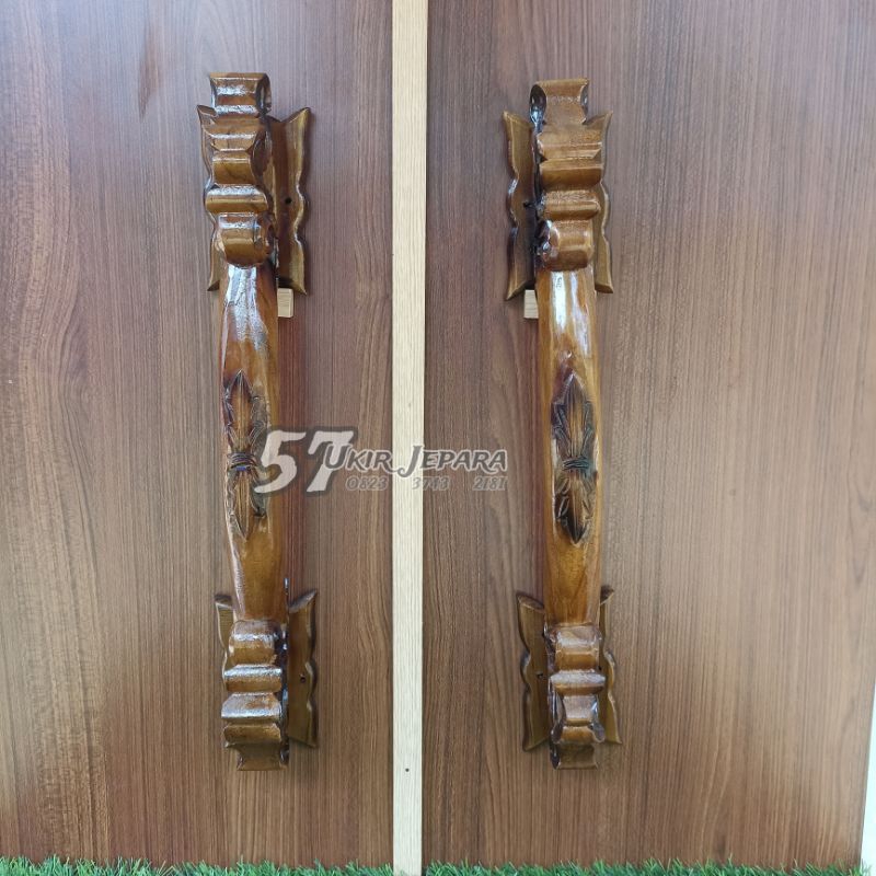 Handle - Gagang tarikan pintu rumah kayu jati ukiran asli jepara murah